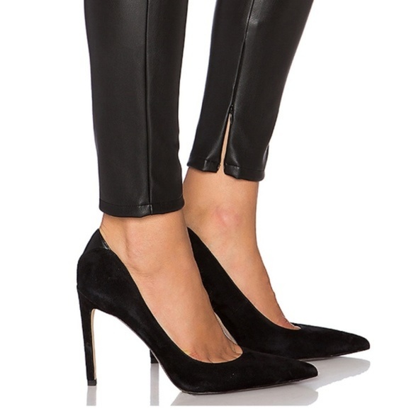 NEW Velvet Faux Leather Black Pants - Picture 2 of 8